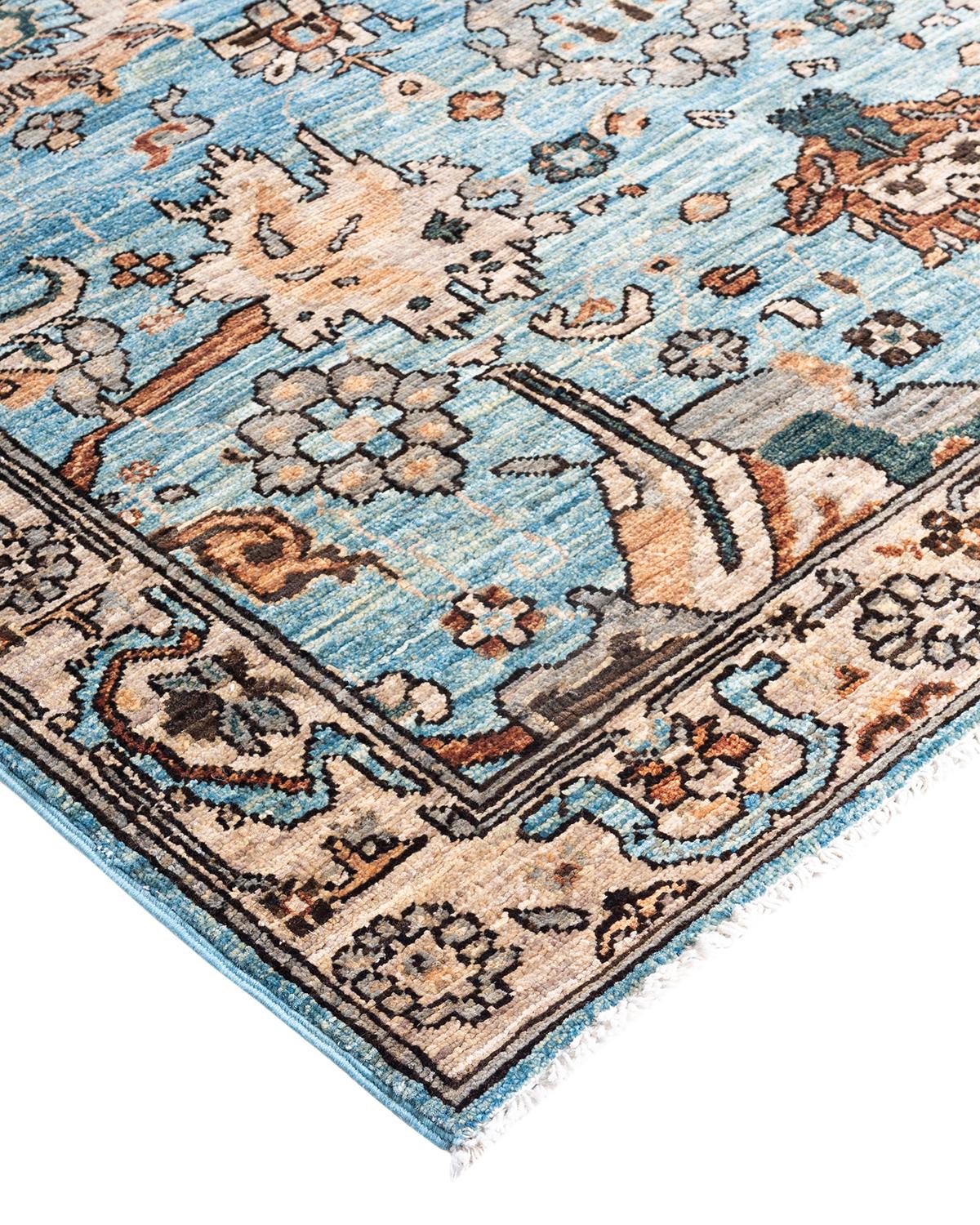 Persian rug-making at its finest inspired the rich colors, elaborate geometric motifs, and botanical detailing of the Serapi collection. With as many as 100 knots per inch, these handcrafted rugs are as durable as they are visually stunning, and