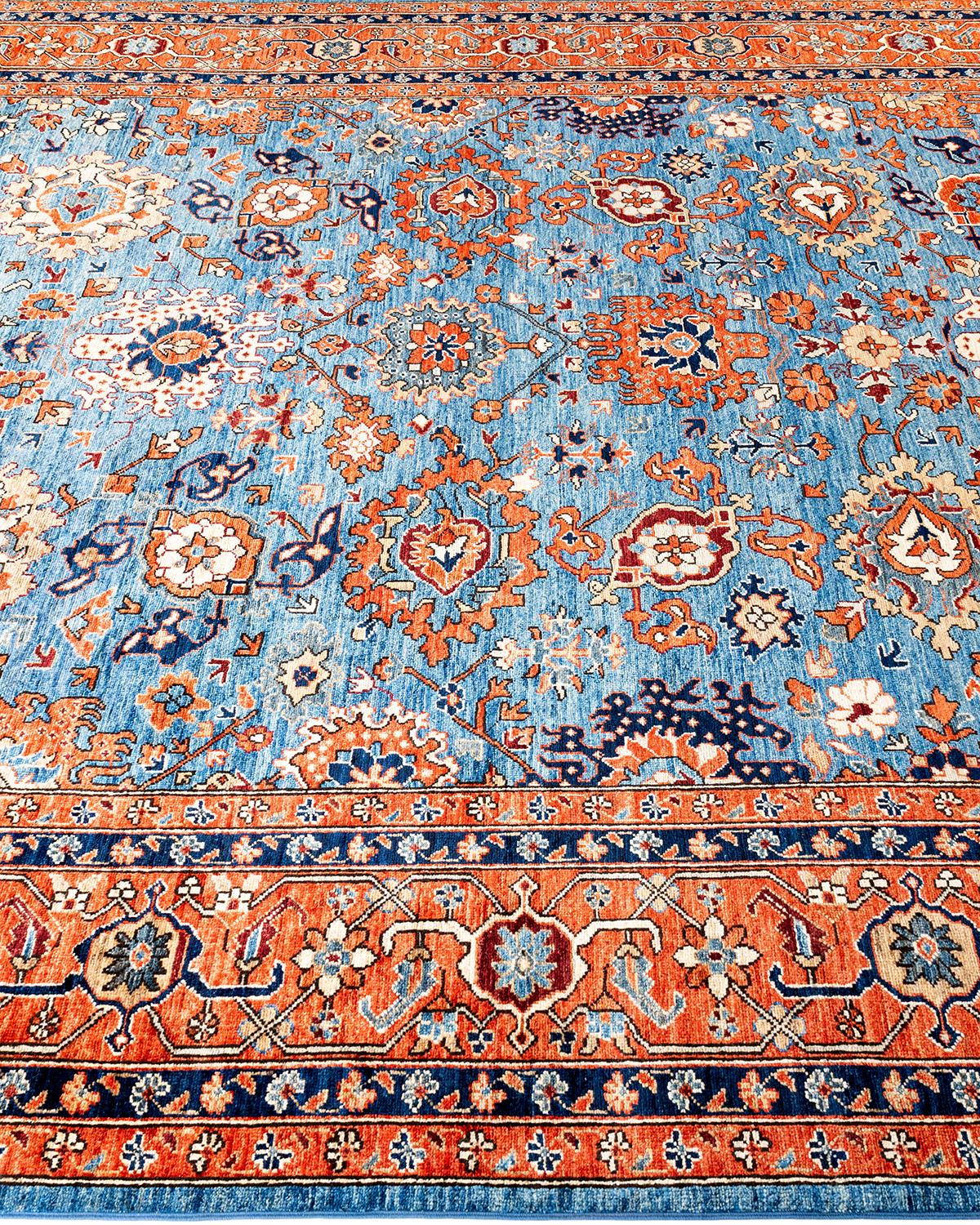  Traditioneller hellblauer Teppich aus handgeknüpfter Wolle Serapi im Zustand „Neu“ im Angebot in Norwalk, CT