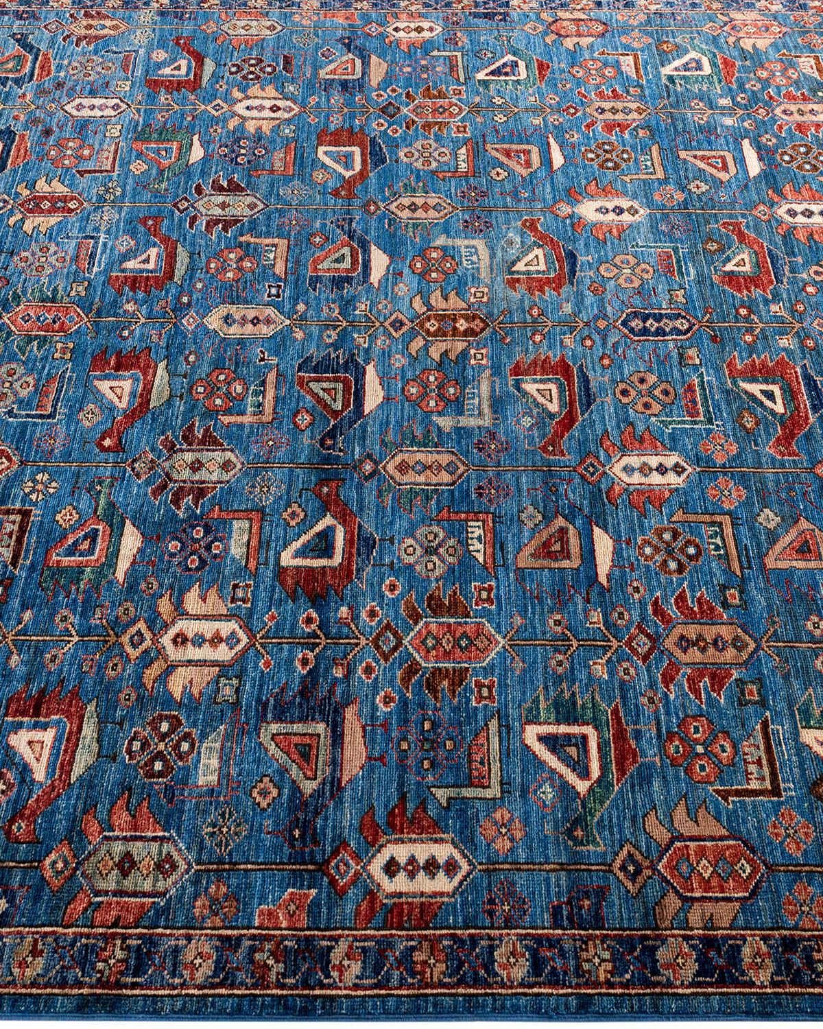 Tapis traditionnel Serapi noué à la main en laine bleu clair Neuf - En vente à Norwalk, CT