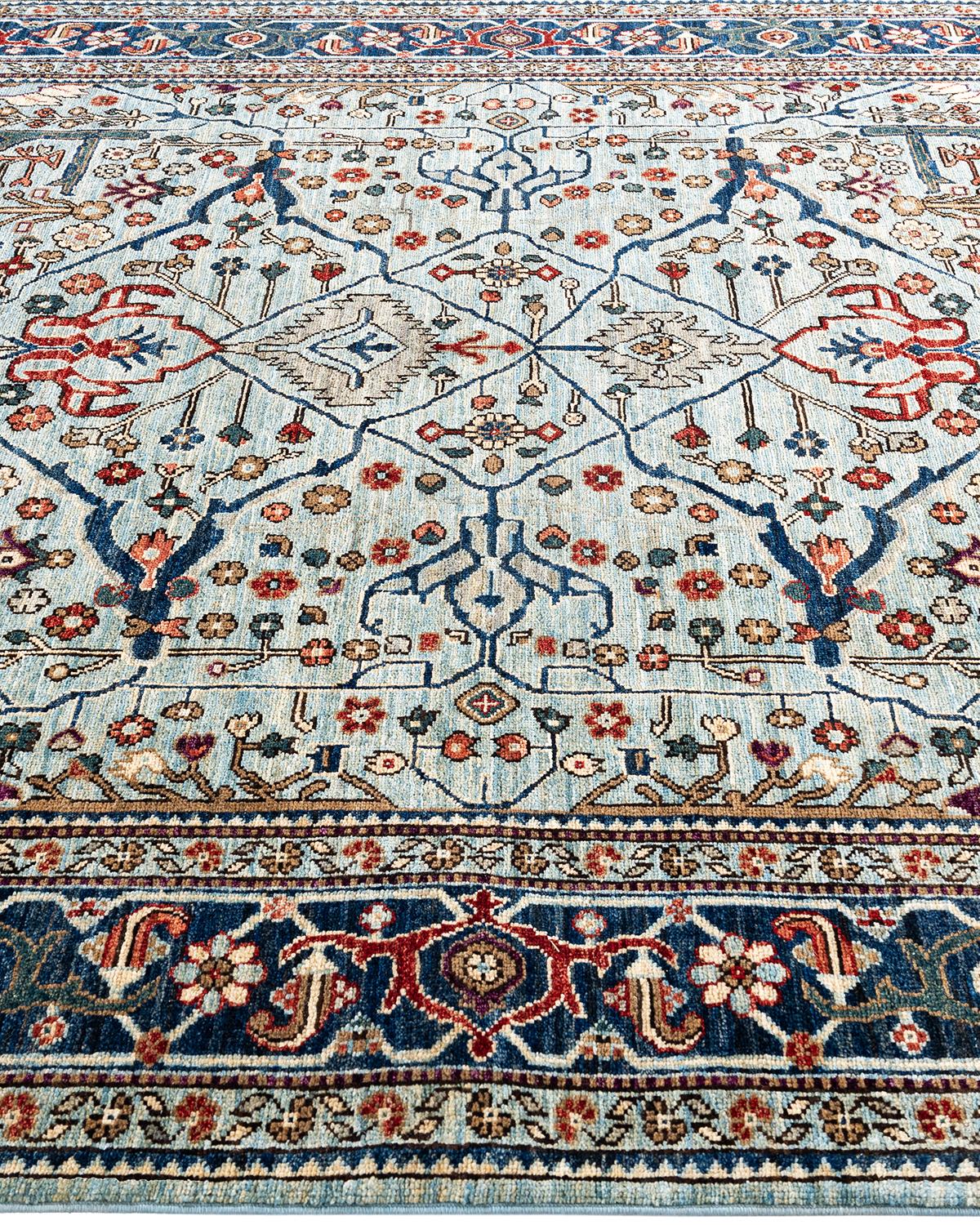 Tapis traditionnel Serapi noué à la main en laine bleu clair Neuf - En vente à Norwalk, CT
