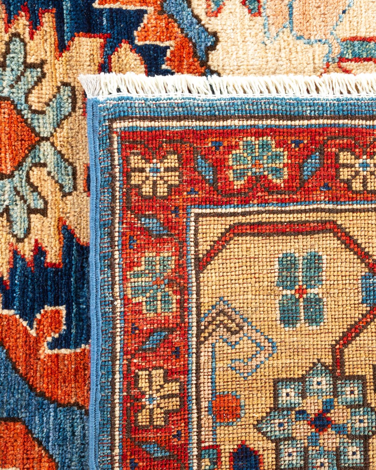 Traditioneller hellblauer Teppich aus handgeknüpfter Wolle Serapi (21. Jahrhundert und zeitgenössisch) im Angebot