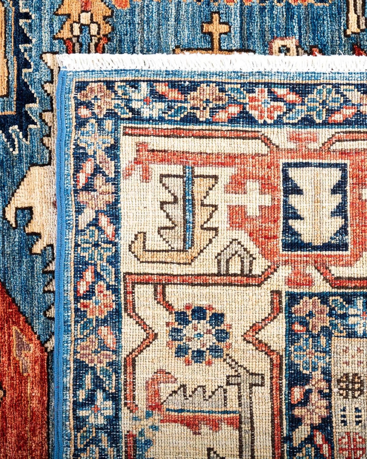 Traditioneller hellblauer Teppich aus handgeknüpfter Wolle Serapi  (21. Jahrhundert und zeitgenössisch) im Angebot