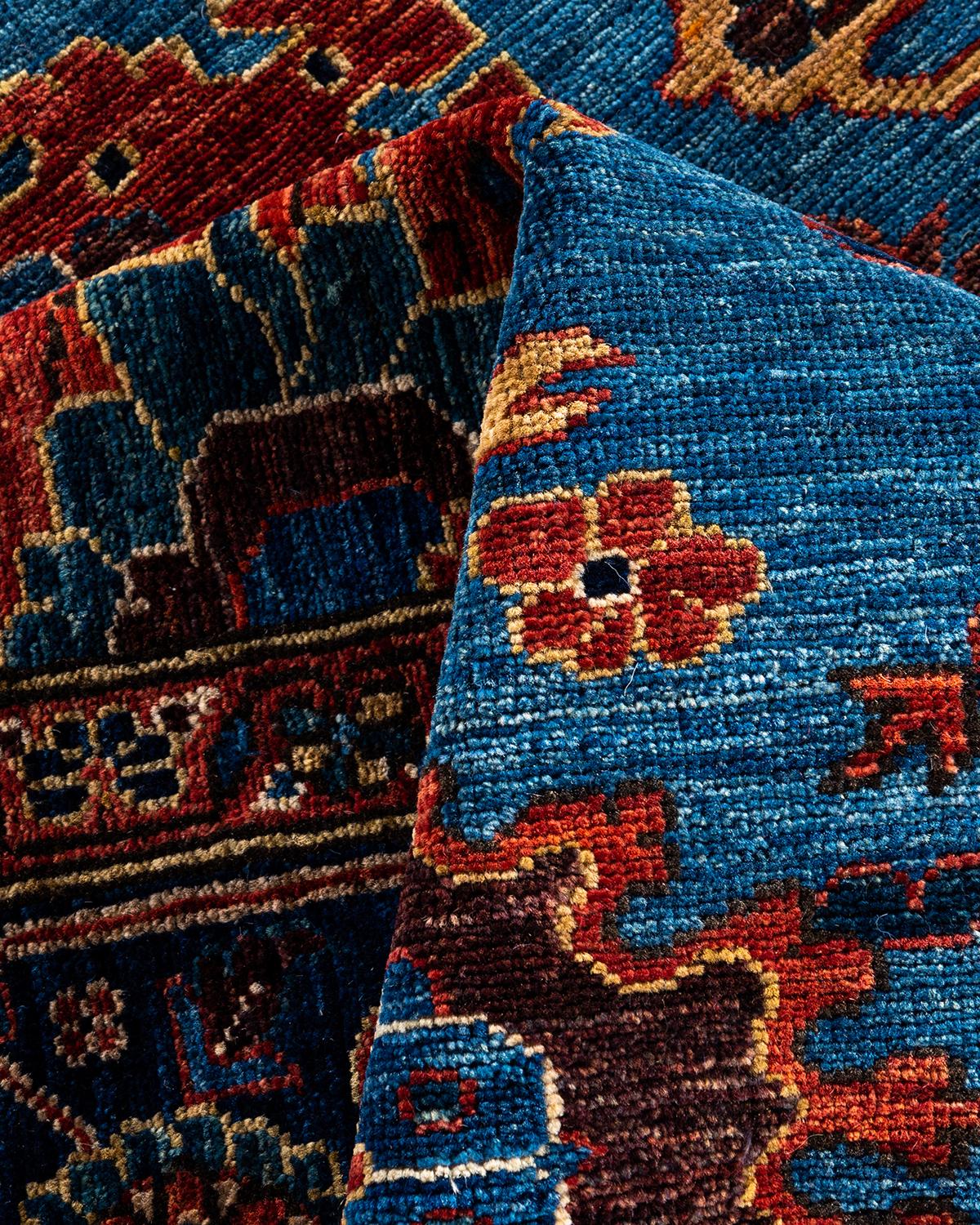  Traditioneller hellblauer Teppich aus handgeknüpfter Wolle Serapi im Angebot 2