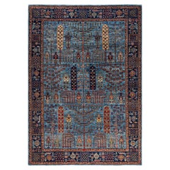 Traditional Serapi Hand Knotted Wool Light Blue Area Rug
