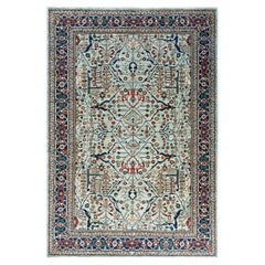 Traditional Serapi Hand Knotted Wool Light Blue Area Rug