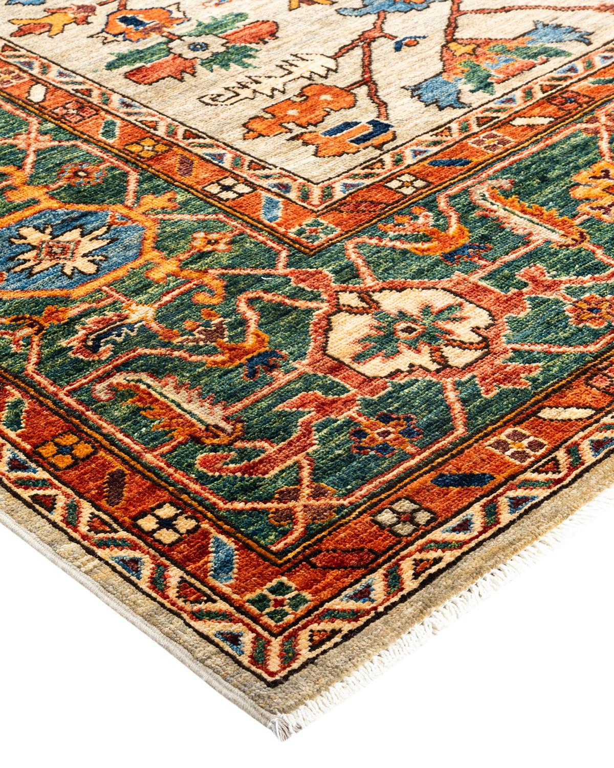 La fabricación de alfombras persas en su máxima expresión inspiró los ricos colores, los elaborados motivos geométricos y los detalles botánicos de la colección Serapi. Con hasta 100 nudos por pulgada, estas alfombras artesanales son tan duraderas