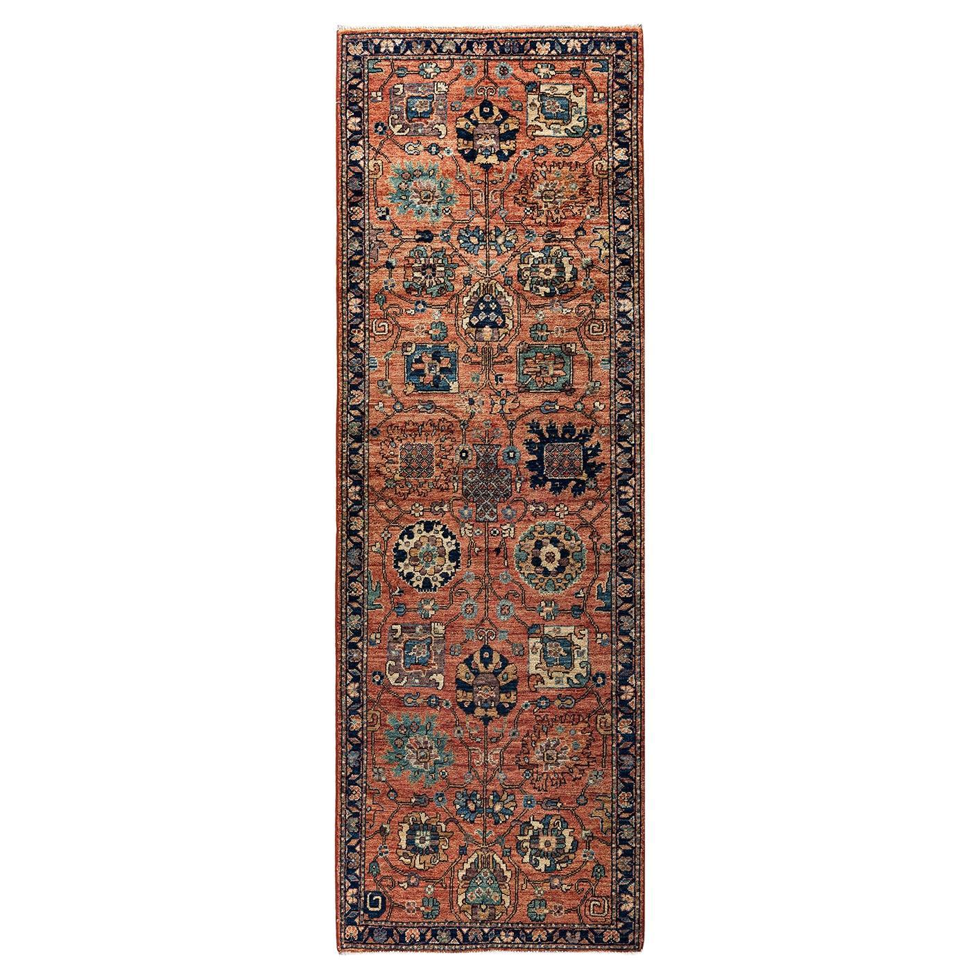 Traditional Serapi Hand Knotted Wool Orange Area Rug 2' 7" x 8' 0"