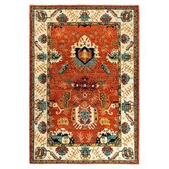 Traditional Serapi Hand Knotted Wool Orange Area Rug 4
 1" x 5
 11"