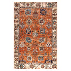 Traditional Serapi Hand Knotted Wool Orange Area Rug 5
 1" x 7
 11"