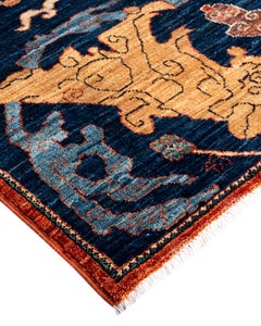 Traditional Serapi Hand Knotted Wool Orange Area Rug 7' 11" x 9' 11"