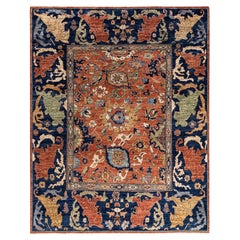 Tappeto tradizionale Serapi in lana annodata a mano di colore arancione 8' 0" x 10' 3"