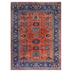 Tappeto tradizionale Serapi in lana annodata a mano di colore arancione 8' 0" x 10' 7"