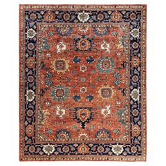 Traditional Serapi Hand Knotted Wool Orange Area Rug 8
 0" x 9
 10"