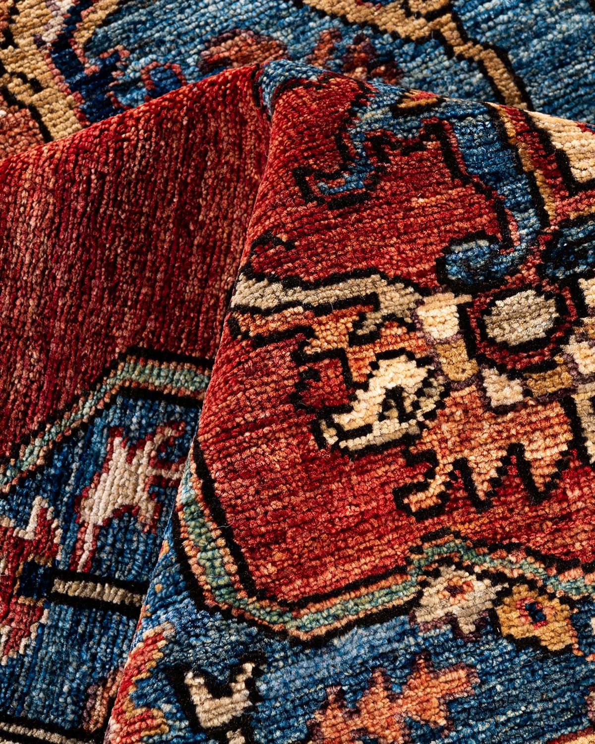 Laine Traditional Serapi Tapis de zone en laine nouée à la main orange 8' 0