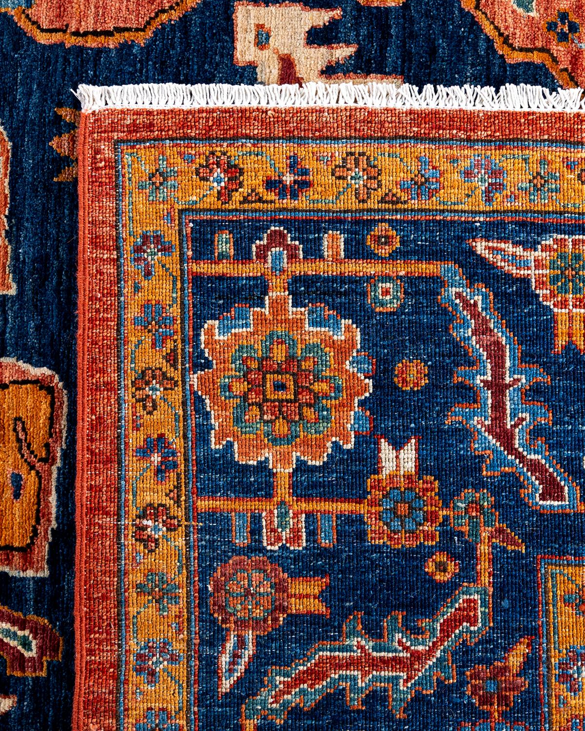 XXI secolo e contemporaneo Tappeto tradizionale Serapi in lana annodata a mano di colore arancione 8' 11