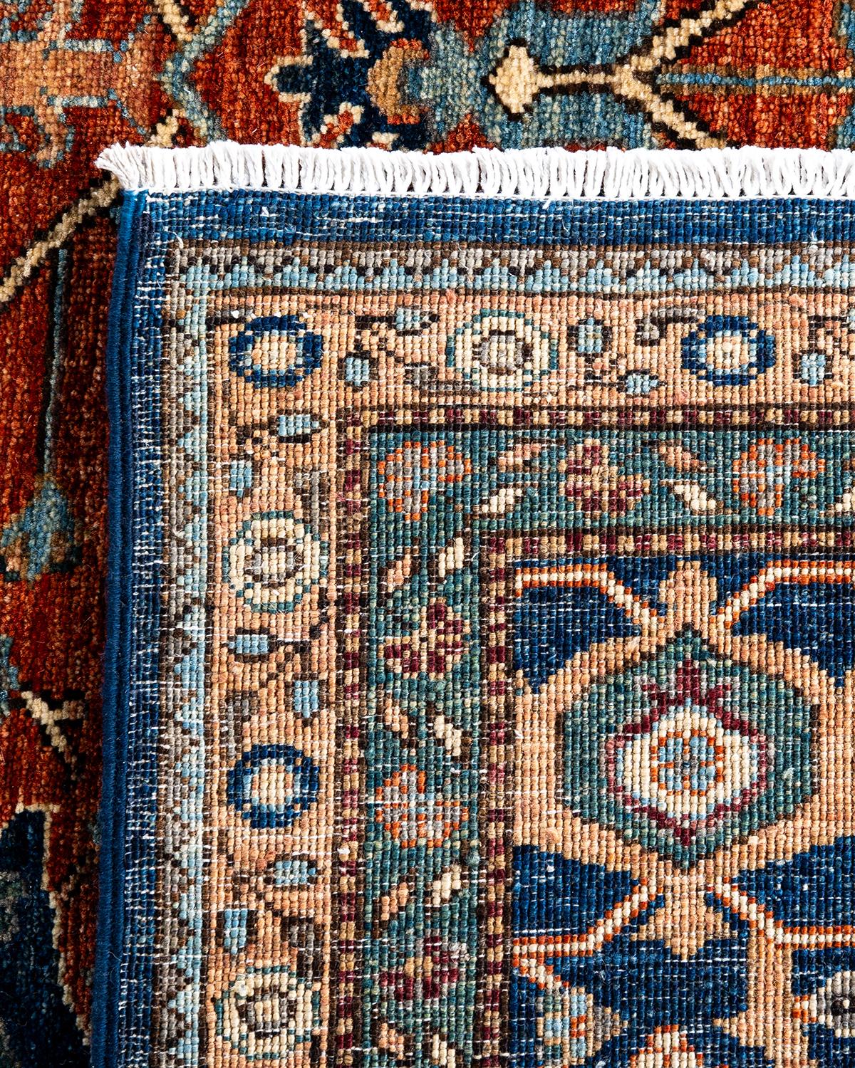 XXIe siècle et contemporain Tapis traditionnel Serapi noué à la main orange 8' 2