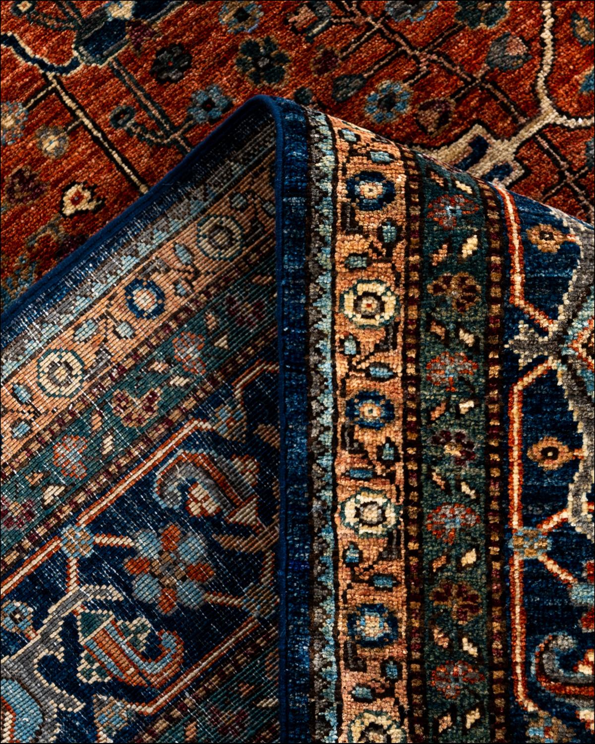 Laine Tapis traditionnel Serapi noué à la main orange 8' 2
