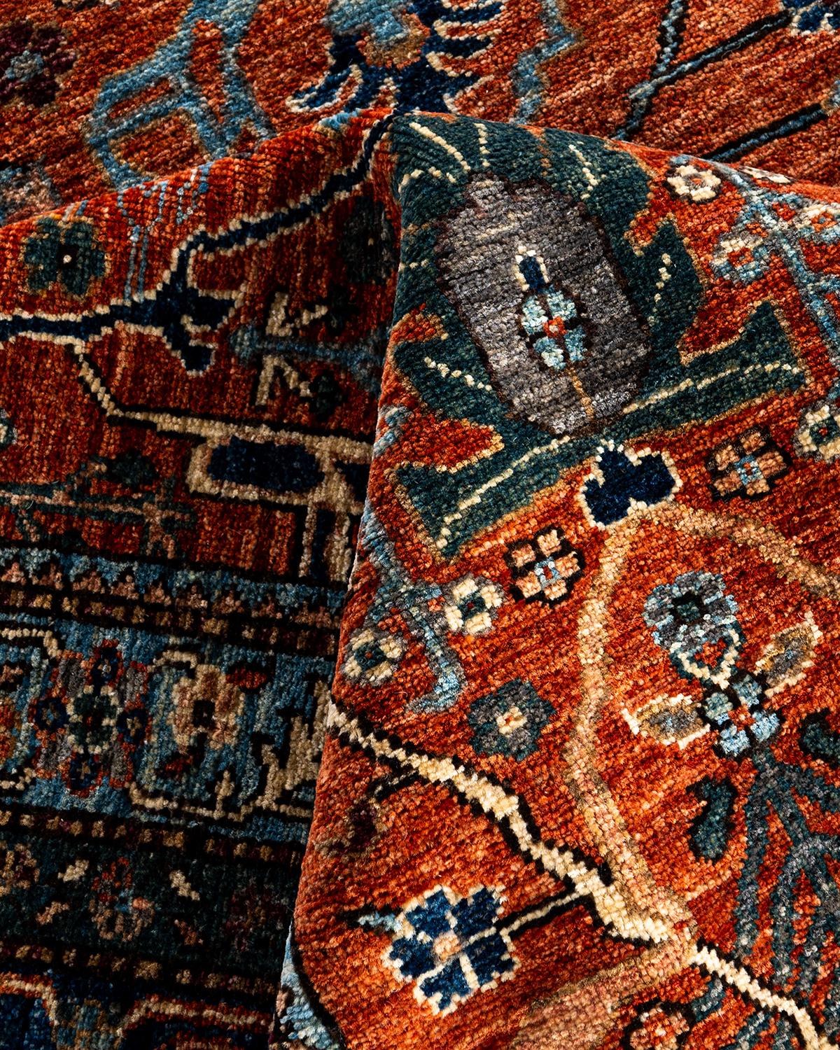 Tapis traditionnel Serapi noué à la main orange 8' 2