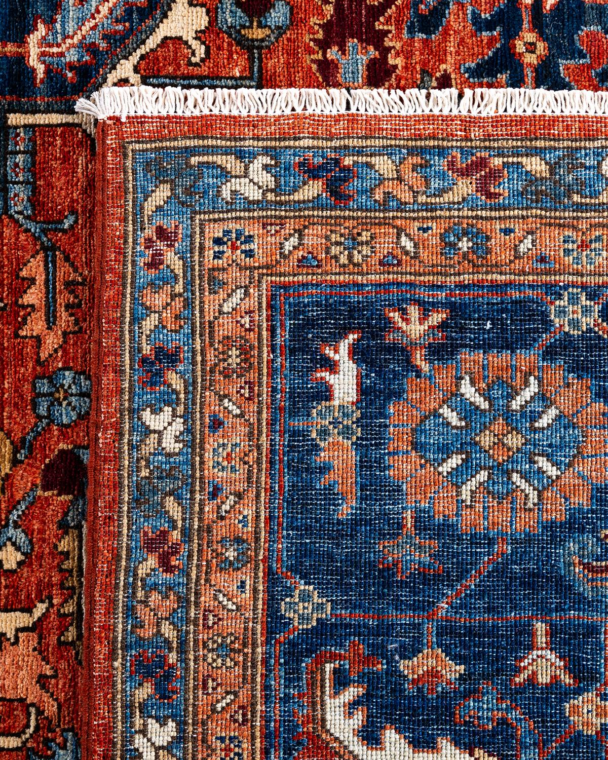 XXIe siècle et contemporain Tapis traditionnel Serapi orange noué à la main 9' 2
