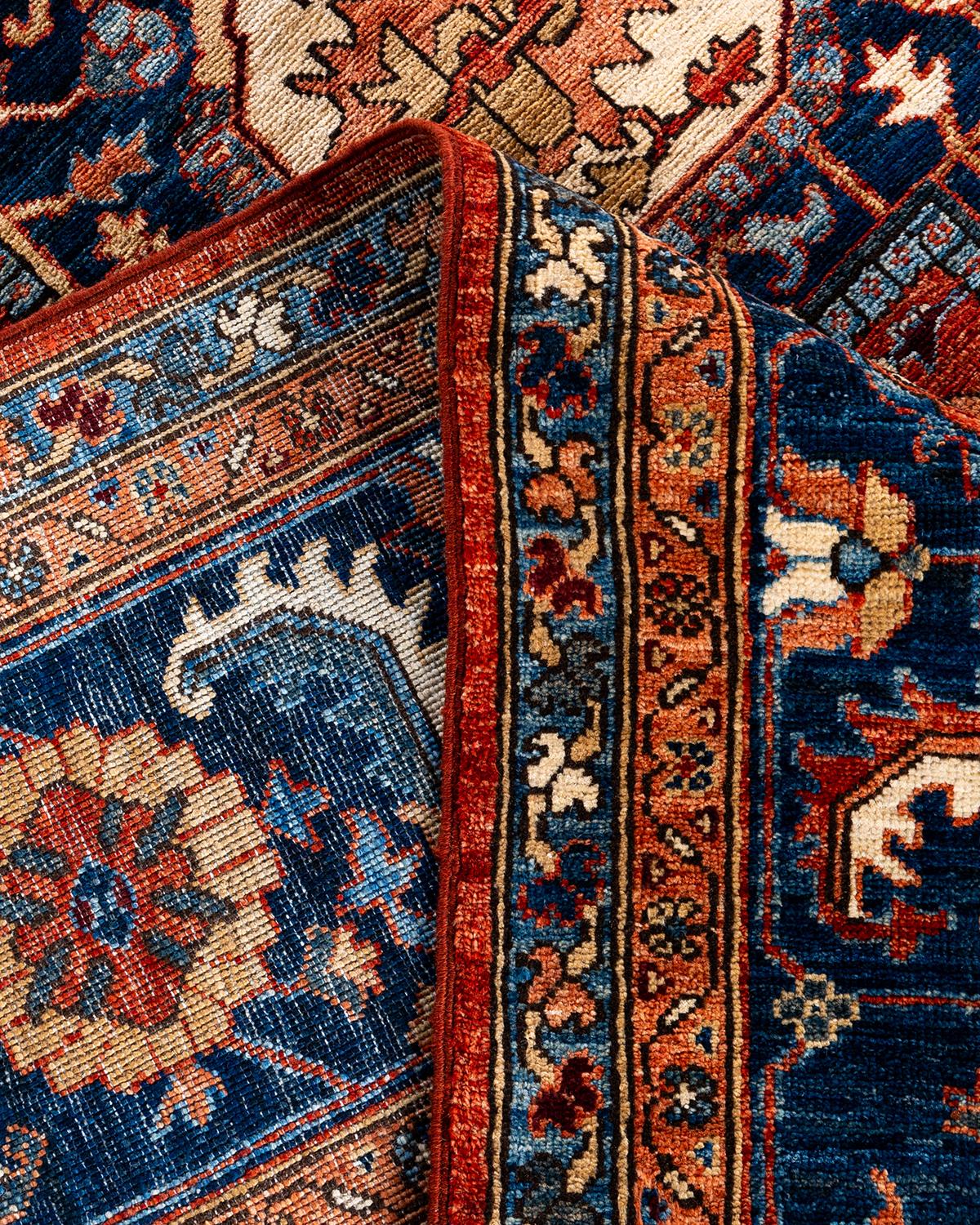 Laine Tapis traditionnel Serapi orange noué à la main 9' 2