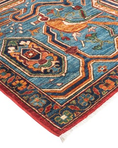 Traditional Serapi Hand Knotted Wool Orange Area Rug