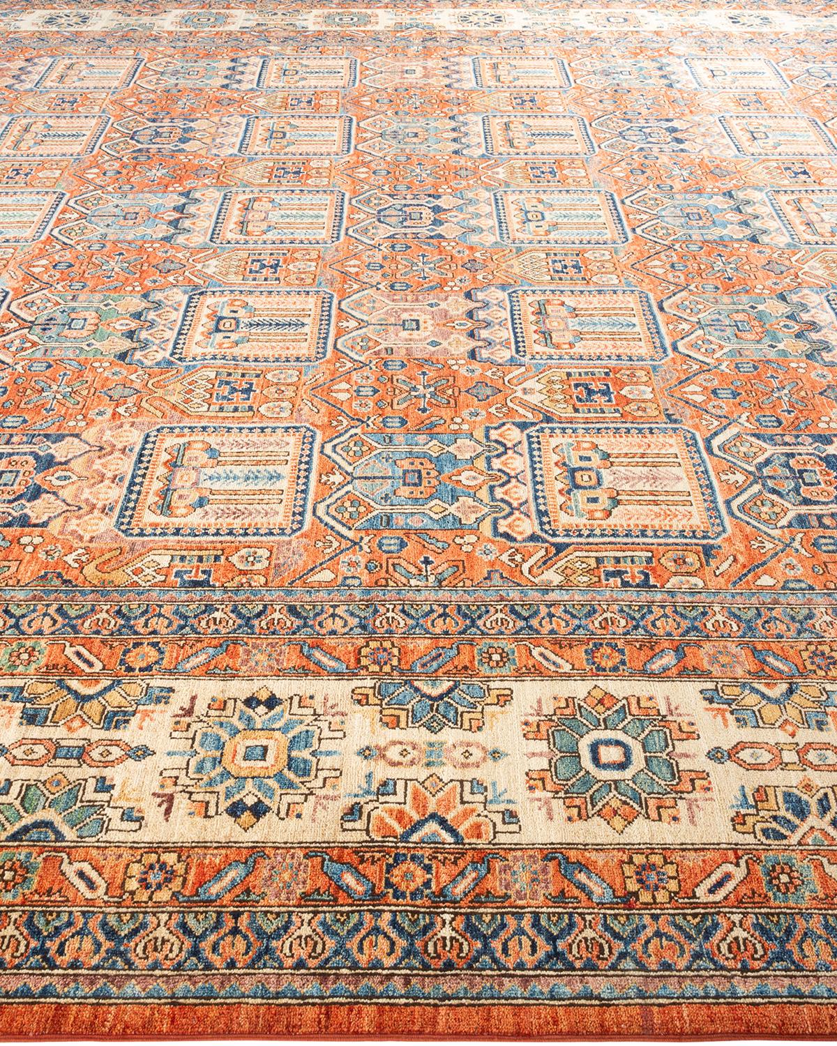 Traditional Serapi Hand Knotted Wool Orange Area Rug In New Condition In Norwalk, CT