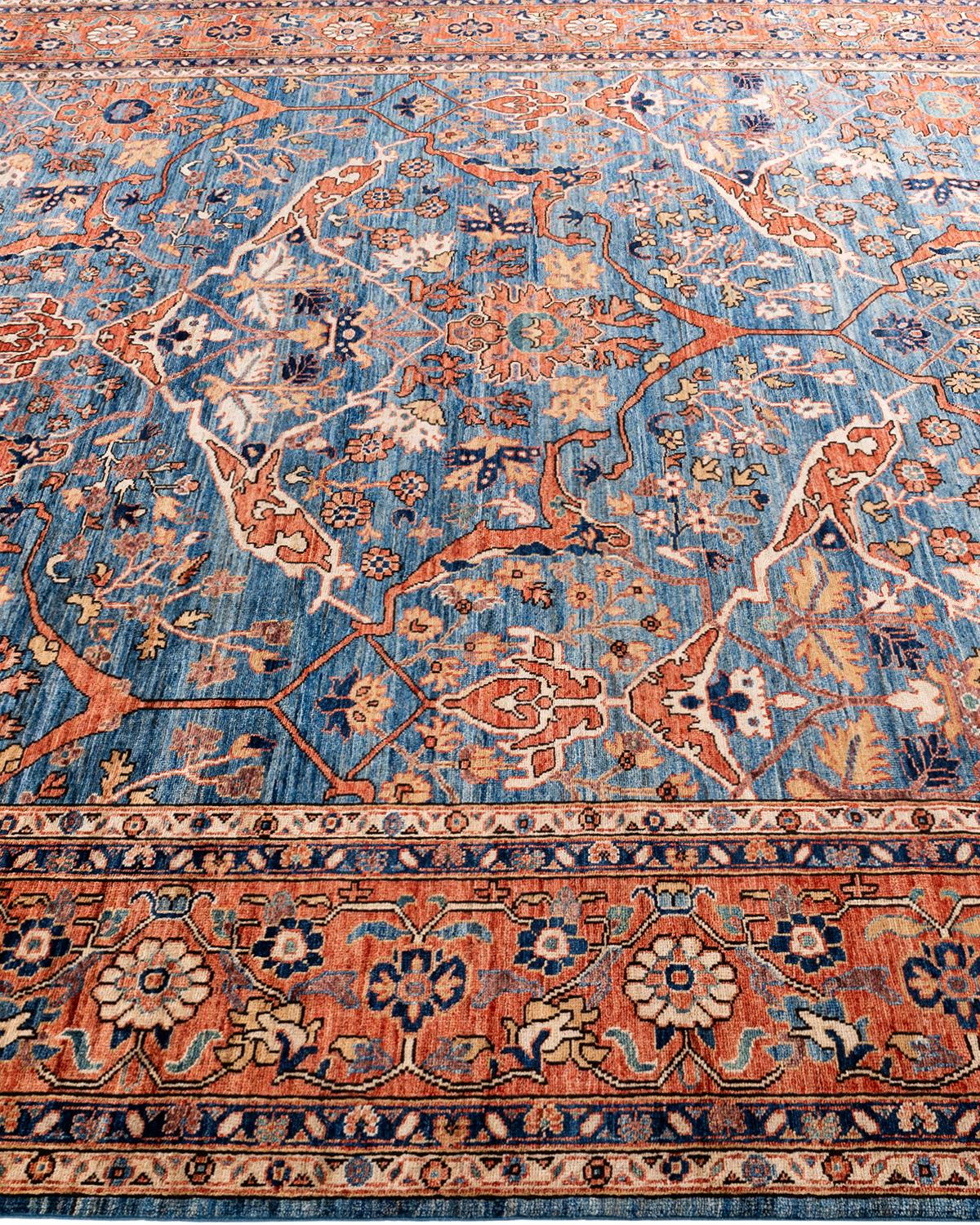 Traditional Serapi Hand Knotted Wool Orange Area Rug In New Condition In Norwalk, CT