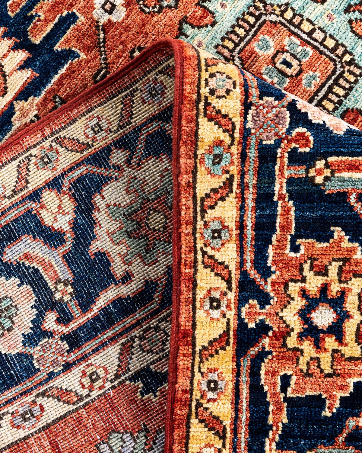 Traditioneller Serapi Teppich aus handgeknüpfter Wolle in Orange im Angebot 1