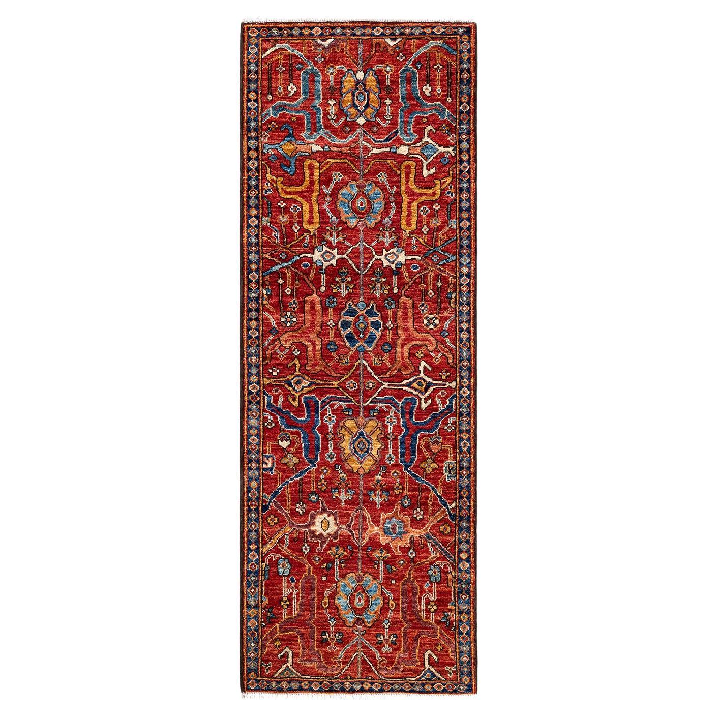 Traditional Serapi Hand Knotted Wool Orange Area Rug  For Sale