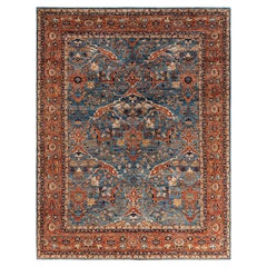 Traditional Serapi Hand Knotted Wool Orange Area Rug
