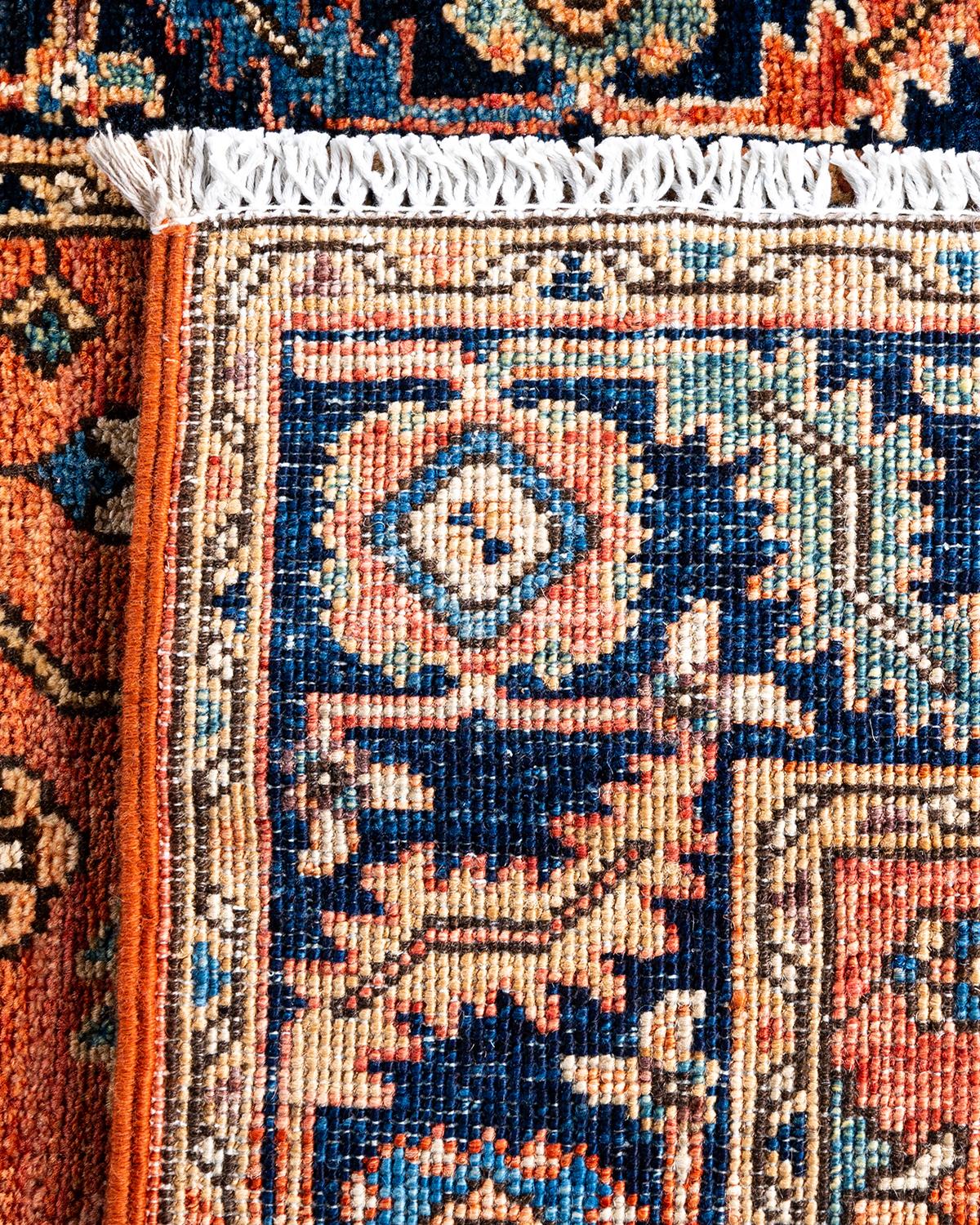 Tradicional Serapi Alfombra de Lana Anudada a Mano Naranja 2' 9