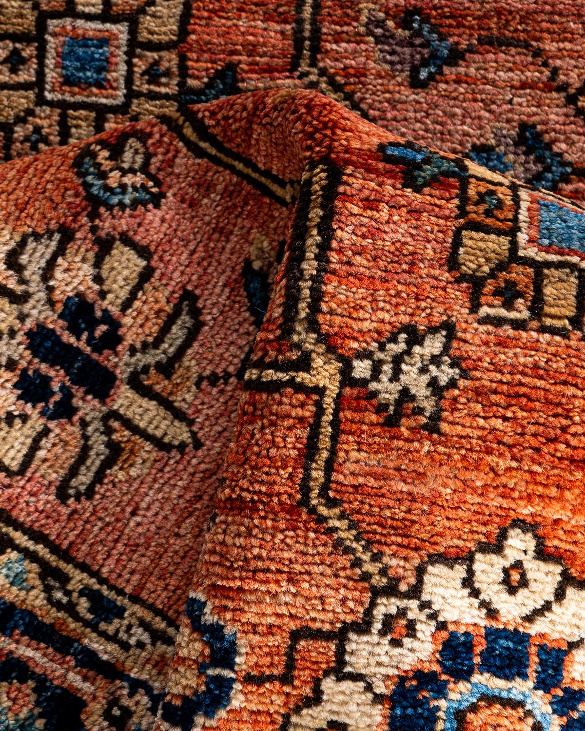 Tradicional Serapi Alfombra de Lana Anudada a Mano Naranja 2' 9