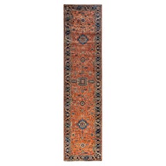 Tapis traditionnel Serapi orange noué à la main 2' 9" x 11' 9"
