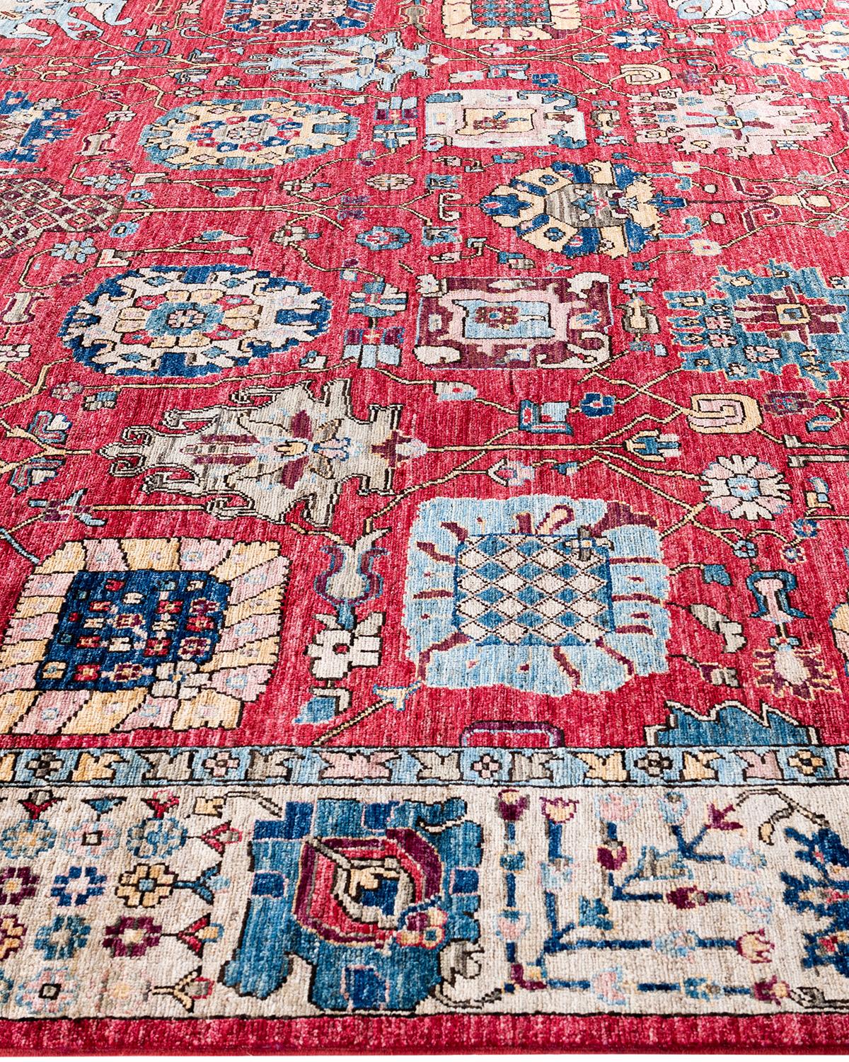 Noué à la main Tapis traditionnel Serapi noué à la main rose 9' 0
