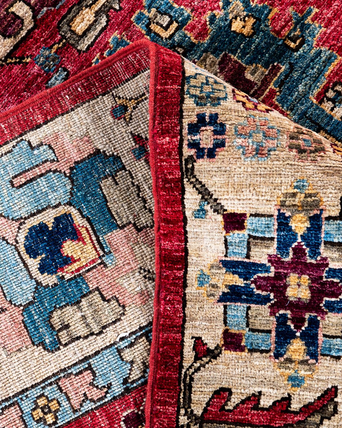 XXIe siècle et contemporain Tapis traditionnel Serapi noué à la main rose 9' 0