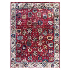 Traditional Serapi Hand Knotted Wool Pink Area Rug 9' 0" x 12' 1"