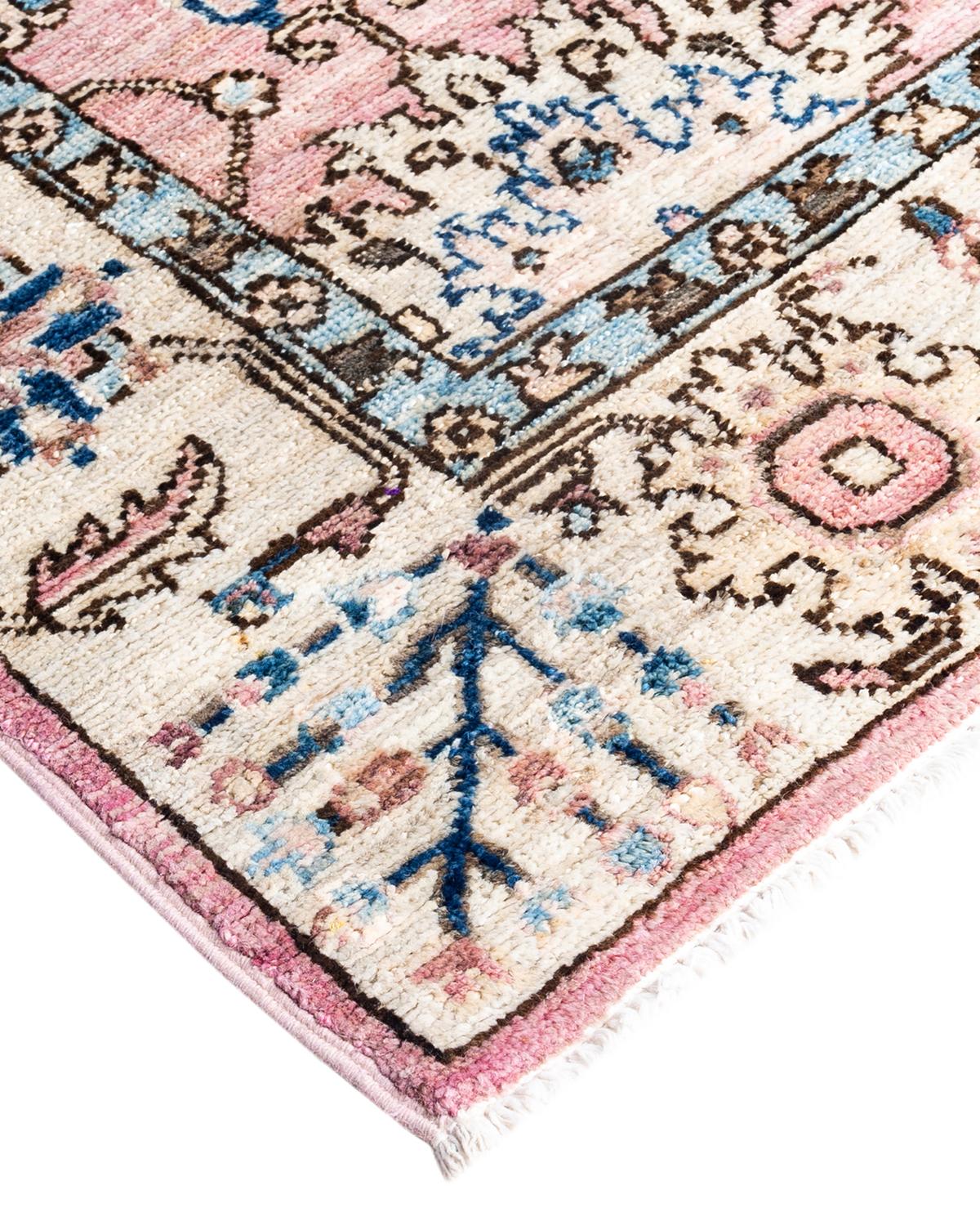 Persian rug-making at its finest inspired the rich colors, elaborate geometric motifs, and botanical detailing of the Serapi collection. With as many as 100 knots per inch, these handcrafted rugs are as durable as they are visually stunning, and