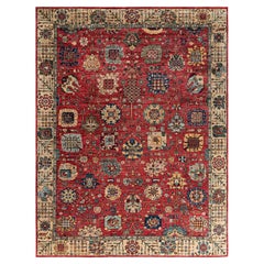  Traditional Serapi Hand Knotted Wool Pink Area Rug