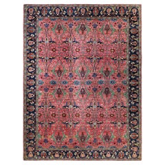 Traditional Serapi Hand Knotted Wool Pink Area Rug 