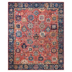  Traditioneller Serapi Teppich aus handgeknüpfter Wolle in Rosa