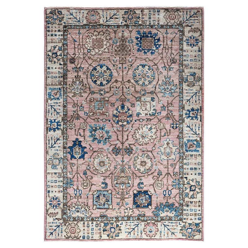 Traditional Chinese Area Rug, Pink Wool Carpet Rug Small Handwoven For ...