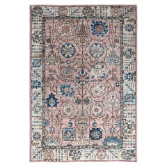 Traditional Serapi Hand Knotted Wool Pink Area Rug 