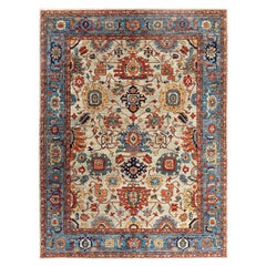 Traditional Serapi Hand Knotted Wool Purple Area Rug 8' 9" x 12' 3"