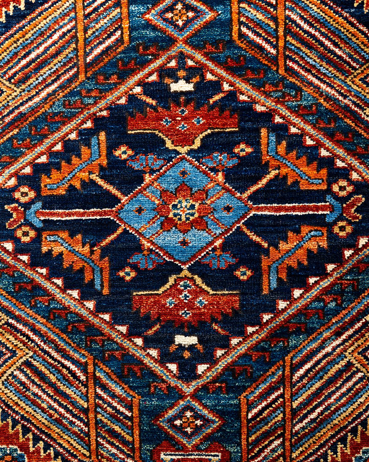 Pakistanais Tapis traditionnel Serapi noué à la main rouge de 2' 10