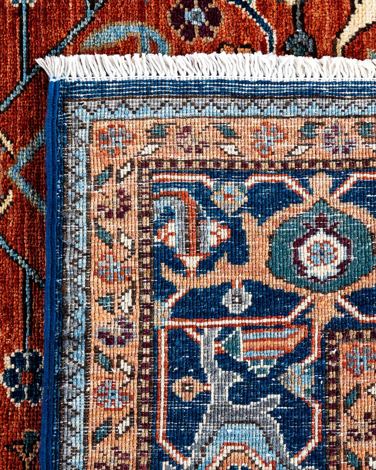 Traditioneller handgeknüpfter roter Serapi-Teppich aus Wolle 6' 0