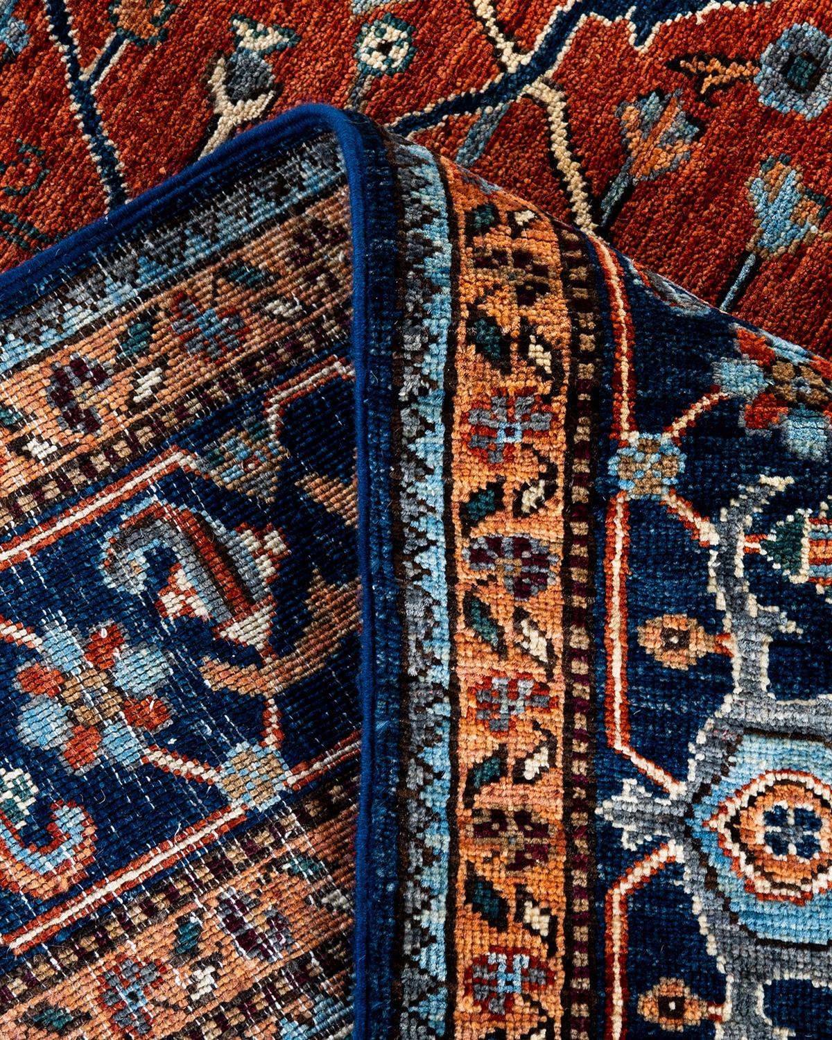 Traditioneller handgeknüpfter roter Serapi-Teppich aus Wolle 6' 0