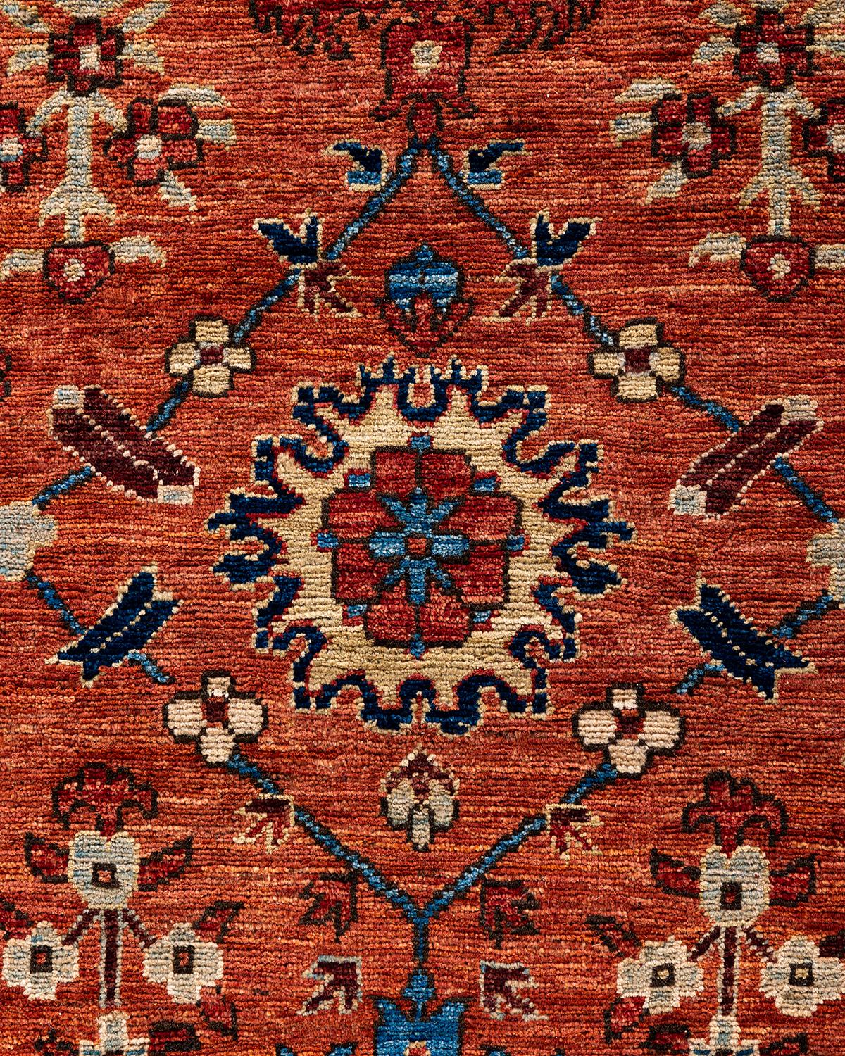 Pakistanais Tapis traditionnel Serapi noué à la main rouge de 6' 1