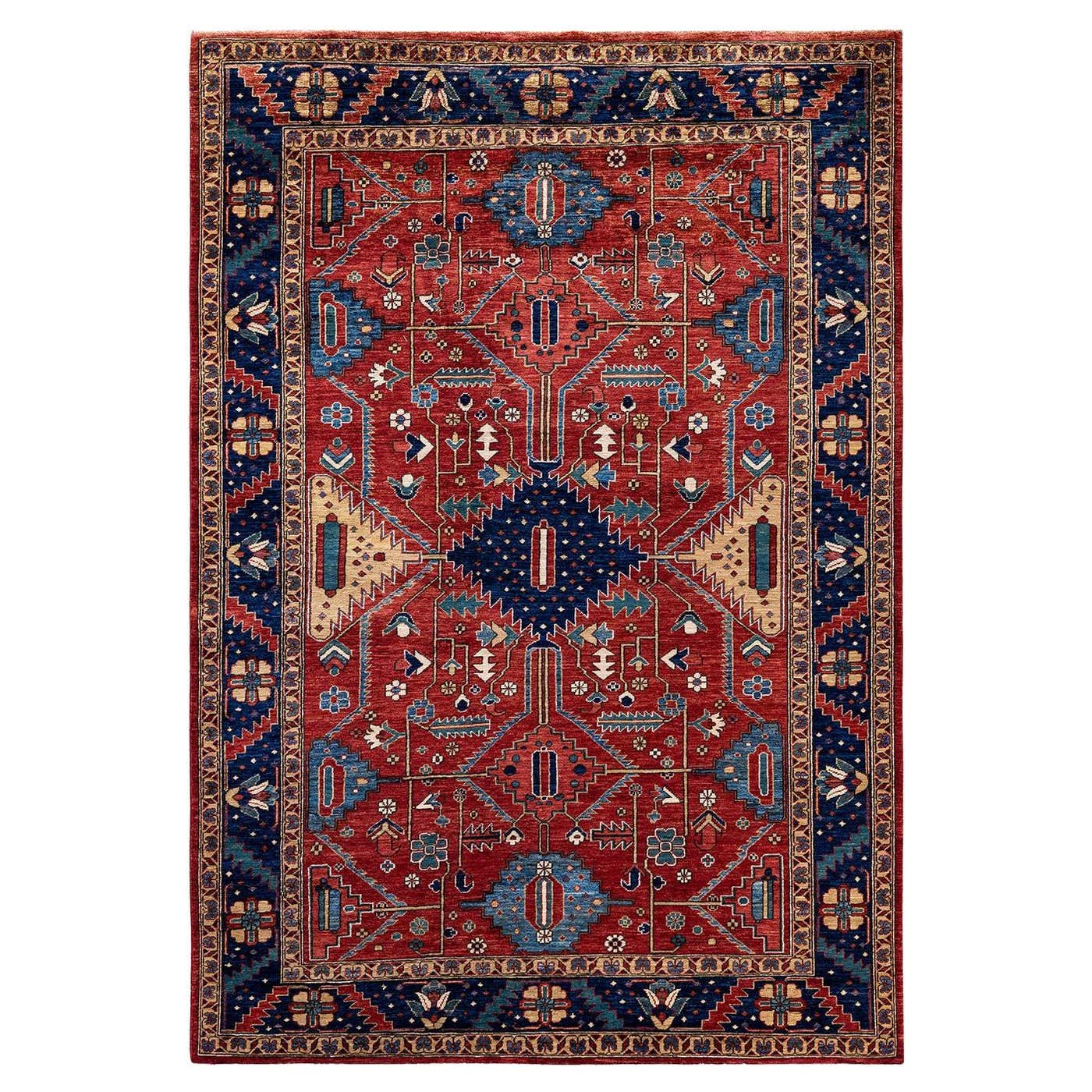 Traditional Serapi Hand Knotted Wool Red Area Rug 6' 2