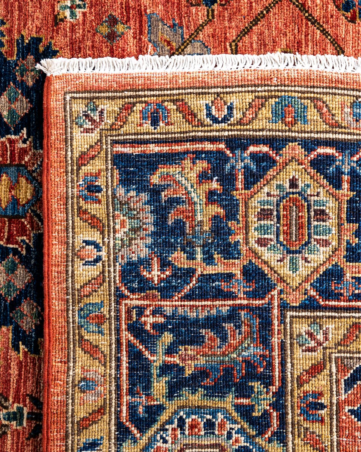 XXIe siècle et contemporain Tapis traditionnel Serapi noué à la main rouge de 6' 2