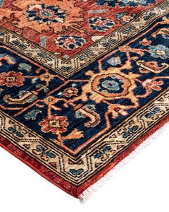 Traditional Serapi Hand Knotted Wool Red Area Rug 6' 3" x 9' 2"